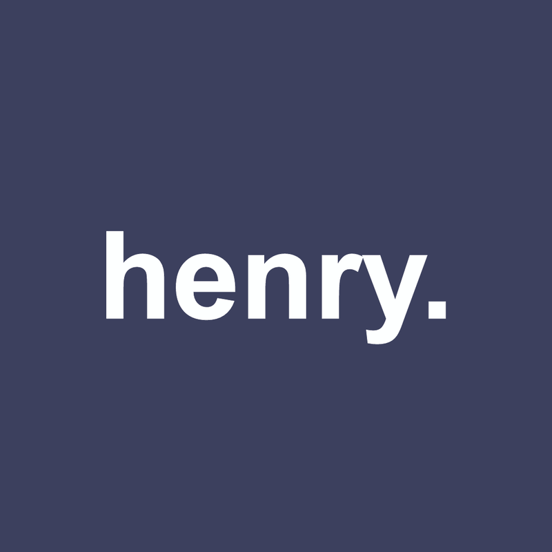 henry logo blue white